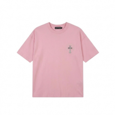 크롬하츠 크루넥 핑크 반팔티 - Chrome Hearts  Mens Pink Tshirts 