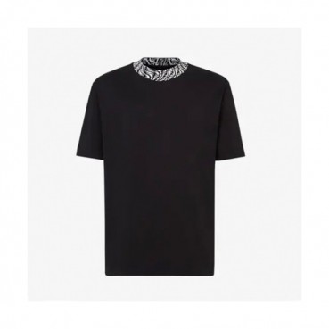 Fendi  Mm/Wm Logo Casual Short Sleeved Tshirts Black - 펜디 2021 남/녀 로고 캐쥬얼 코튼 반팔티 Fen01003x Size(s 