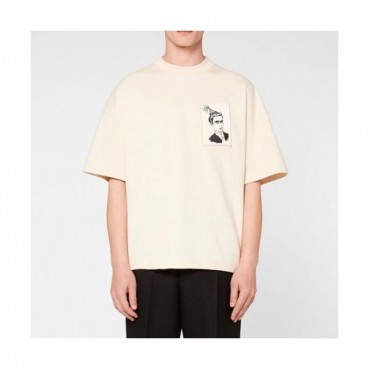 Ami Mm/Wm Casual Cotton Short Sleeved Tshirt Beige - 아미 2021 남/녀 로고 코튼 캐쥬얼 반팔티 Ami0156x Size(s 