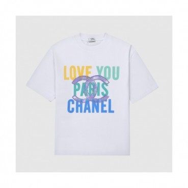 Chanel  Mm/Wm 'CC' Logo Cotton Short Sleeved Tshirts White - 샤넬 2021 남/녀 'CC'로고 코튼 반팔티 Cnl0726x Size(xs 