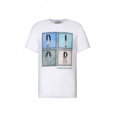 Dior  Mm/Wm Casual Crew-neck Short Sleeved Tshirts White 