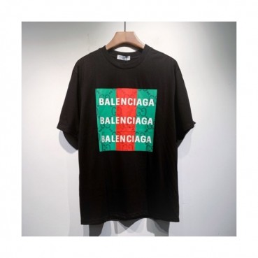 Balenciaga  Mm/Wm Logo Cotton Short Sleeved Tshirts Black - 발렌시아가 2021 남/녀 로고 코튼 반팔티 Bal01138x Size(xs 