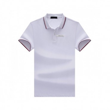 Prada  Mens Basic Logo Short Sleeved Tshirts White - 프라다 2021 남성 베이직 로고 폴로 반팔티 Pra02337x Size(m 