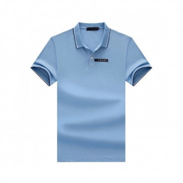 Prada  Mens Basic Logo Short Sleeved Tshirts Blue - 프라다 2021 남성 베이직 로고 폴로 반팔티 Pra02335x Size(m 