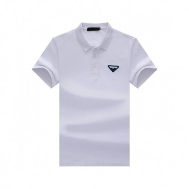 Prada  Mens Basic Logo Short Sleeved Tshirts White - 프라다 2021 남성 베이직 로고 폴로 반팔티 Pra02332x Size(m 