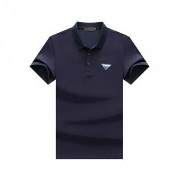Prada  Mens Basic Logo Short Sleeved Tshirts Navy - 프라다 2021 남성 베이직 로고 폴로 반팔티 Pra02330x Size(m 