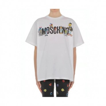Moschino  Mm/Wm Logo Cotton Short Sleeved Tshirts White - 모스키노 2021 남/녀 로고 코튼 반팔티 Mos0176x Size(s 