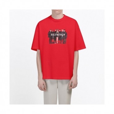 Balenciaga  Mm/Wm Logo Cotton Short Sleeved Tshirts Red - 발렌시아가 2021 남/녀 로고 코튼 반팔티 Bal01136x Size(xs 