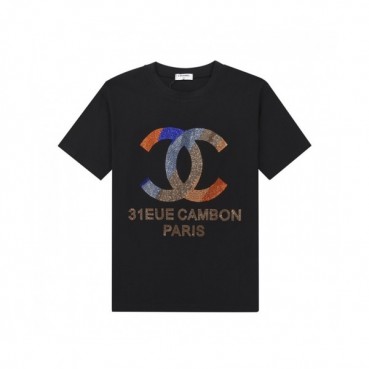 Chanel  Mm/Wm 'CC' Logo Cotton Short Sleeved Tshirts Black - 샤넬 2021 남/녀 'CC'로고 코튼 반팔티 Cnl0724x Size(xs 