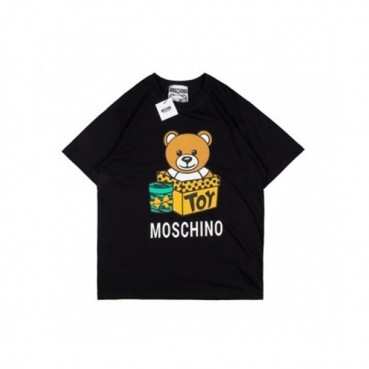 Moschino   Mm/Wm Logo Cotton Short Sleeved Tshirts Black - 모스키노 2021 남/녀 로고 코튼 반팔티 Mos0174x Size(xs 