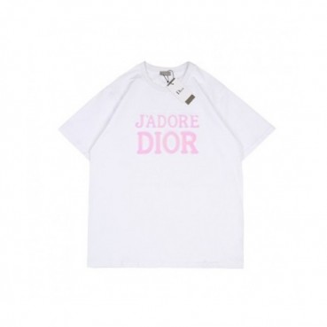 Dior  Mm/Wm Casual Crew-neck Short Sleeved Tshirts White 
