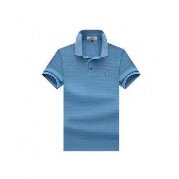 Hermes  Mens Crew-neck Short Sleeved Tshirts Blue 