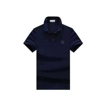 Hermes  Mens Crew-neck Short Sleeved Tshirts Orange Navy 