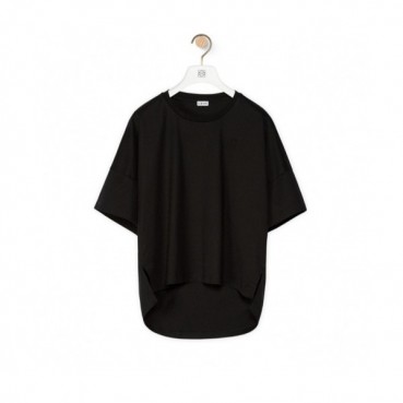 Loewe  Womens Logo Cotton Short Sleeved Tshirts Black - 로에베 2021 여성 로고 반팔티 Loe0460x Size(xs 