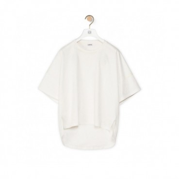 Loewe  Womens Logo Cotton Short Sleeved Tshirts White - 로에베 2021 여성 로고 반팔티 Loe0459x Size(xs 
