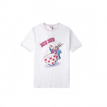 Miumiu Ladies Cotton Short Sleeved Tshirts - 미우미우 2021 여성 코튼 반팔티 Miu0218x Size(s 