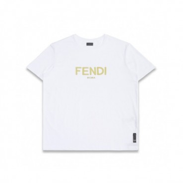 Fendi  Mm/Wm Logo Casual Short Sleeved Tshirts White - 펜디 2021 남/녀 로고 캐쥬얼 코튼 반팔티 Fen01001x Size(xs 