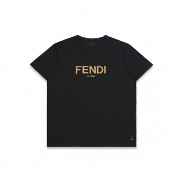 Fendi  Mm/Wm Logo Casual Short Sleeved Tshirts Black - 펜디 2021 남/녀 로고 캐쥬얼 코튼 반팔티 Fen01000x Size(s 