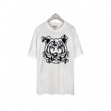 Kenzo  Mens Tiger Cotton Short Sleeved Tshirts White - 겐조 2021 남성 타이거 캐쥬얼 코튼  반팔티 Ken0157x Size(m 
