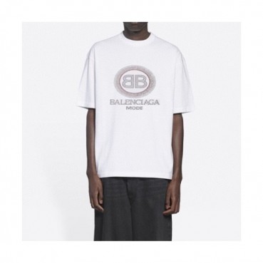 Balenciaga  Mm/Wm Logo Cotton Short Sleeved Tshirts White - 발렌시아가 2021 남/녀 로고 코튼 반팔티 Bal01114x Size(s 