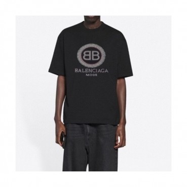 Balenciaga  Mm/Wm Logo Cotton Short Sleeved Tshirts Black - 발렌시아가 2021 남/녀 로고 코튼 반팔티 Bal01113x Size(s 