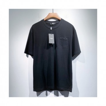 Fendi  Mens Logo Casual Short Sleeved Tshirts Black - 펜디 2021 남성 로고 캐쥬얼 코튼 반팔티 Fen0999x Size(s 