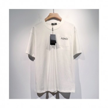 Fendi  Mens Logo Casual Short Sleeved Tshirts White - 펜디 2021 남성 로고 캐쥬얼 코튼 반팔티 Fen0998x Size(s 