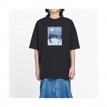Balenciaga  Mm/Wm Logo Cotton Short Sleeved Tshirts Black - 발렌시아가 2021 남/녀 로고 코튼 반팔티 Bal01109x Size(xs 