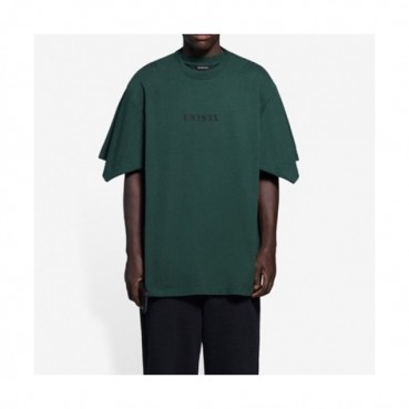 Balenciaga  Mm/Wm Logo Cotton Short Sleeved Tshirts Green - 발렌시아가 2021 남/녀 로고 코튼 반팔티 Bal01104x Size(xs 