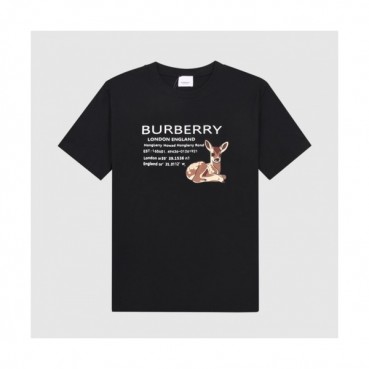 Burberry  Mm/Wm Logo Cotton Short Sleeved Tshirts Black - 버버리 2021 남/녀 로고 코튼 반팔티 Bur04006x Size(xs 