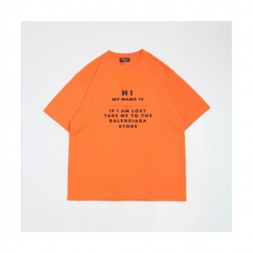 Balenciaga  Mm/Wm Logo Cotton Short Sleeved Tshirts Orange - 발렌시아가 2021 남/녀 로고 코튼 반팔티 Bal01096x Size(xs 