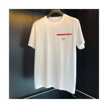 Prada  Mens Basic Logo Short Sleeved Tshirts White - 프라다 2021 남성 베이직 로고 폴로 반팔티 Pra02308x Size(m 