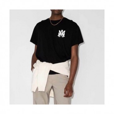 Amiri Mm/Wm Logo Cotton Short Sleeved Tshirts Black - 아미리 2021 남/녀 로고 코튼 반팔티 Ami0227x Size(s 