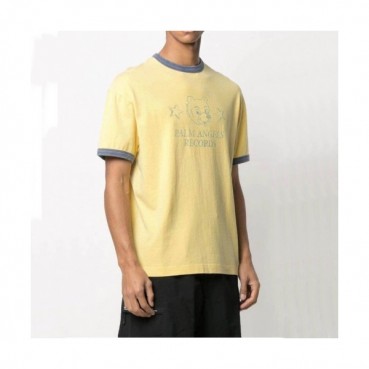 Palm Angels  Mm/Wm Logo Cotton Short Sleeved Tshirts Yellow - 팜 엔젤스 2021 남/녀 로고 코튼 반팔티셔츠 Pam0311x Size(s 