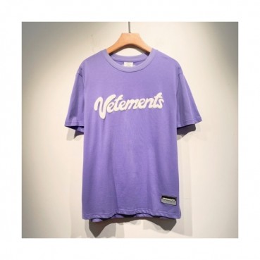 Vetements  Mm/Wm Printing Logo Cotton Short Sleeved Oversize Tshirts Purple - 베트멍 2021 남/녀 프린팅 로고 코튼 오버사이즈 반팔티 Vet0157x Size(s 