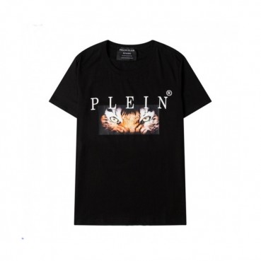 Philipp Plein Mens Short Sleeved Tshirts Black - 필립플레인 2021 남성 로고 코튼 반팔티 Phi0147x Size(s 