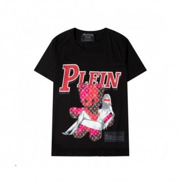 Philipp Plein Mens Logo Cotton Short Sleeved Tshirts Black - 필립플레인 2021 남성 로고 코튼 반팔티 Phi0145x Size(s 