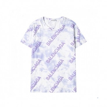 Balenciaga  Mm/Wm Logo Cotton Short Sleeved Tshirts Purple - 발렌시아가 2021 남/녀 로고 코튼 반팔티 Bal01090x Size(s 