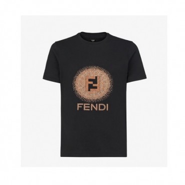 Fendi  Mm/Wm Logo Casual Short Sleeved Tshirts Black - 펜디 2021 남/녀 로고 캐쥬얼 코튼 반팔티 Fen0997x Size(xs 