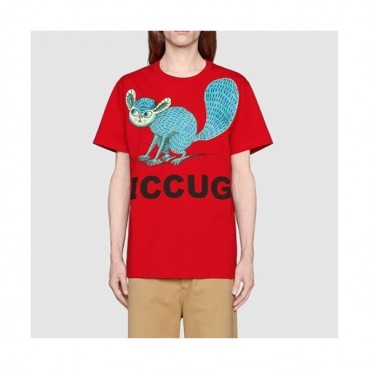 Gucci  Mm/Wm Logo Short Sleeved Tshirts  Red- 구찌 2021 남/녀 로고 반팔티 Guc03827x Size(xs 