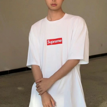 Supreme  Mens Logo Cotton Short Sleeved Tshirts White - 슈프림 2021 남성 로고 코튼 반팔티 Sup0122x Size(s 