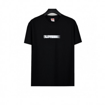 Supreme  Mens Logo Cotton Short Sleeved Tshirts Black - 슈프림 2021 남성 로고 코튼 반팔티 Sup0121x Size(s 