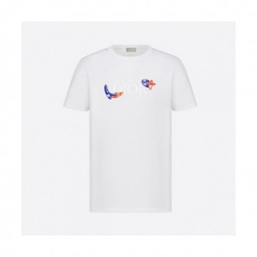 Dior  Mm/Wm Casual Crew-neck Short Sleeved Tshirts White 