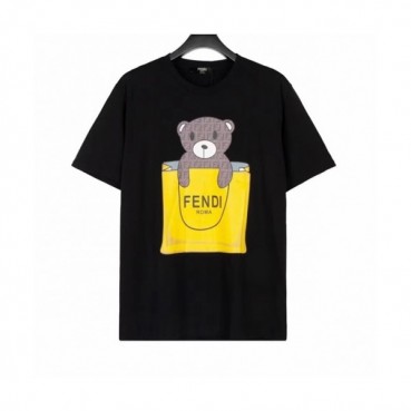 Fendi  Mm/Wm Logo Casual Short Sleeved Tshirts Black - 펜디 2021 남/녀 로고 캐쥬얼 코튼 반팔티 Fen0996x Size(xs 