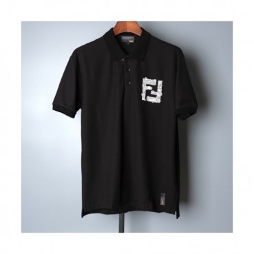 Fendi  Mens Logo Casual Short Sleeved Tshirts Black - 펜디 2021 남성 로고 캐쥬얼 코튼 반팔티 Fen0991x Size(m 