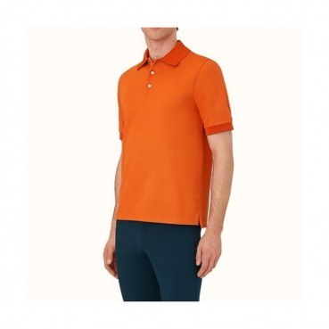 Hermes  Mens Crew-neck Short Sleeved Tshirts Orange 