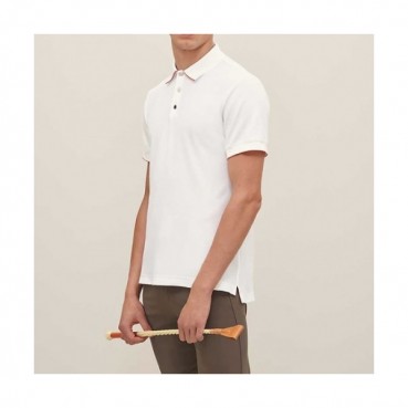 [유니크]Hermes  Mens Crew-neck Short Sleeved Tshirts White 