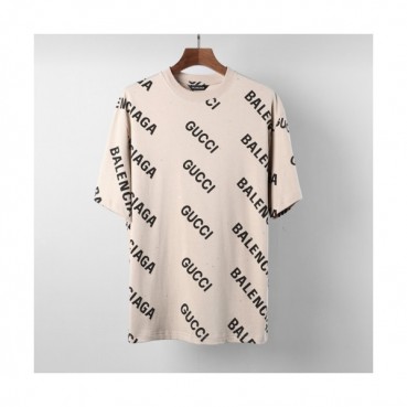 Balenciaga  Mm/Wm Logo Cotton Short Sleeved Tshirts Beige - 발렌시아가 2021 남/녀 로고 코튼 반팔티 Bal01080x Size(xs 