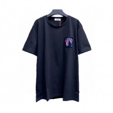 Hermes  Mens Crew-neck Short Sleeved Tshirts Black 