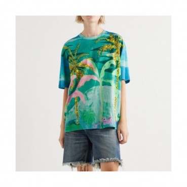 [매장판]Celine  Mm/Wm Hedi Slimane Logo Cotton Short Sleeved Tshirts Blue - 셀린느 2021 남/녀 로고 코튼 반팔티 Cel0123x Size(s 
